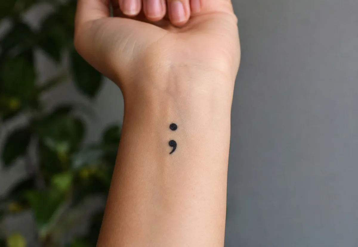 A mensagem secreta por trás da tatuagem de ponto e vírgula q