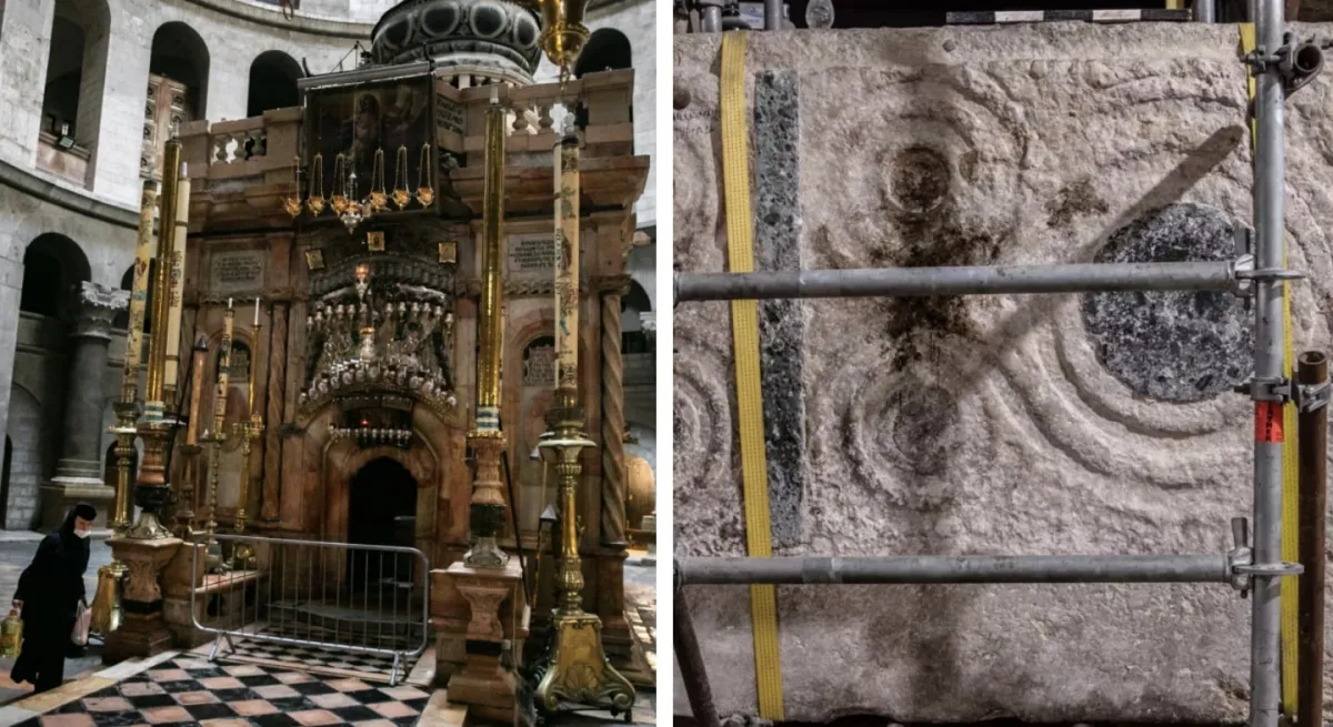 Altar medieval descoberto na Igreja do Santo Sepulcro em Jer