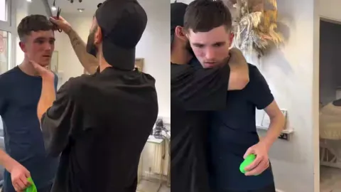 As redes se emocionam ao ver como este barbeiro atende um jovem com autismo com absoluta ternura e empatia.
