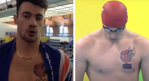 Atleta britânico teve que cobrir a tatuagem dos anéis olímpi