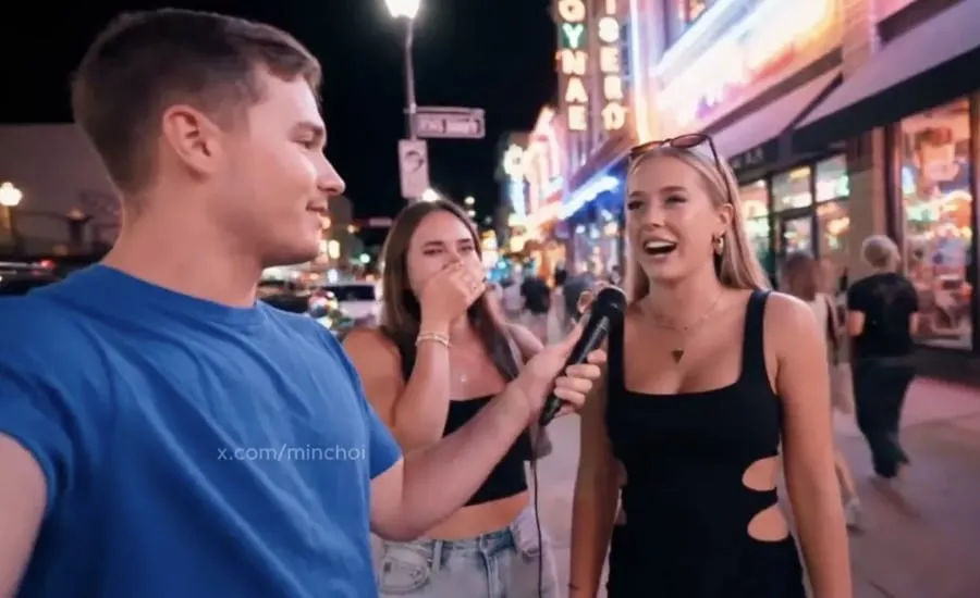 Entrevista de rua com duas garotas saindo da balada está ass