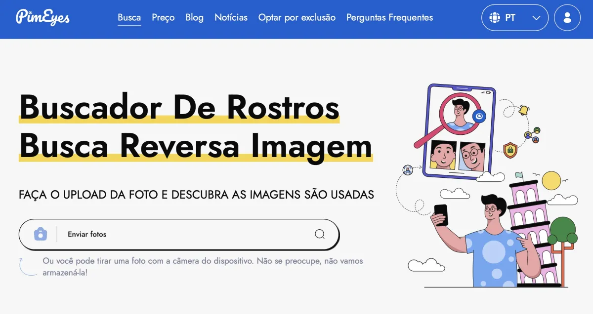 Esse site pode encontrar todas as fotos que existem de você