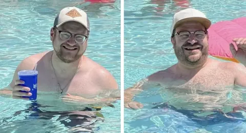 Homem fica chocado ao encontrar seu doppelgänger em um encon