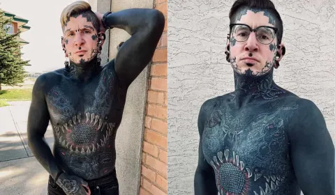 Homem gasta R$ 700.000 em tatuagens e choca seguidores