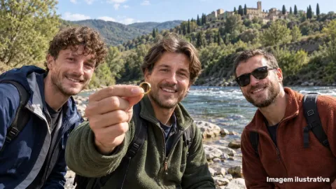 Italianos encontram aliança em rio e viajam à Irlanda vestidos de hobbits para devolvê-la