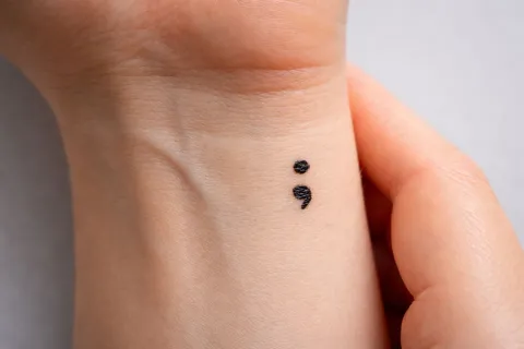 O que significa a tatuagem de ponto e virgula?