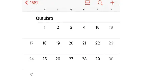 Por que faltam 10 dias em Outubro de 1582 em seu celular?