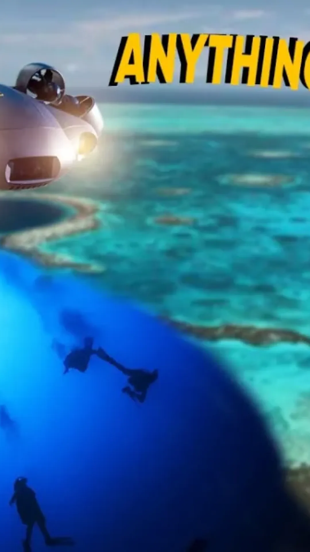 Drone subaquático no fundo do Grande Buraco Azul é atacado por criatura das profundezas ao descer