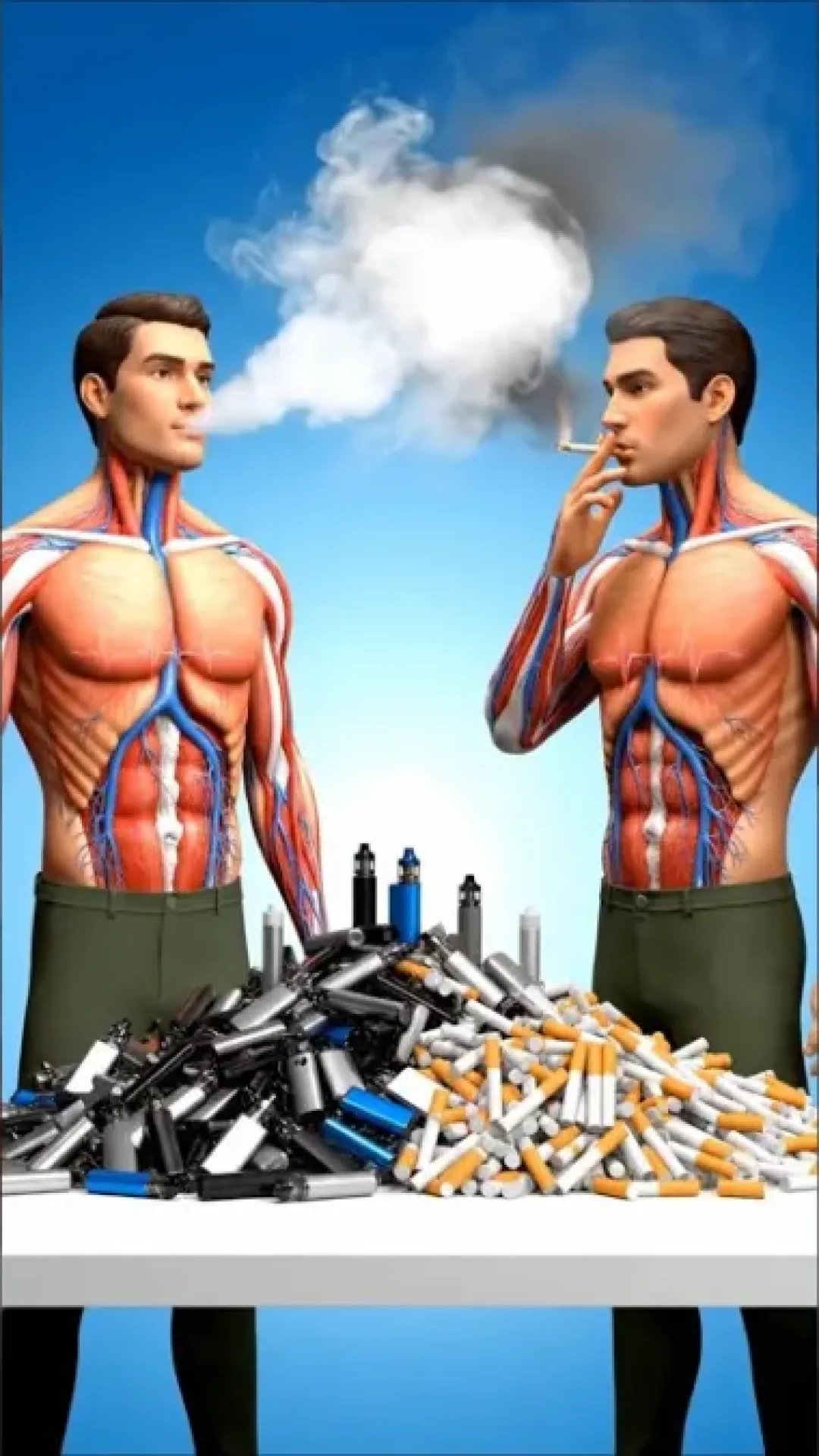 Simulação preocupante mostra a realidade de fumar e usar vape para “comparar qual é pior”