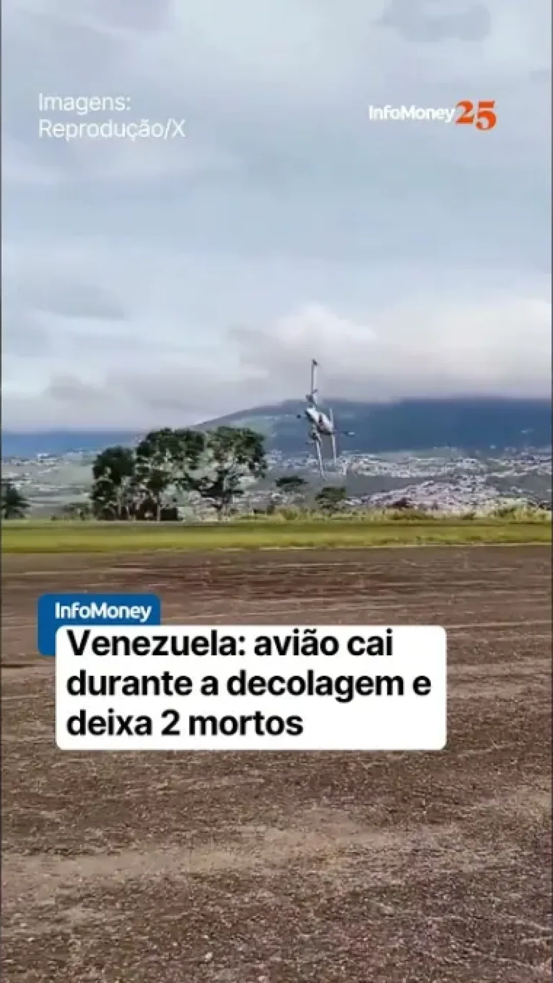 Vídeo chocante mostra avião caindo e explodindo durante decolagem na Venezuela